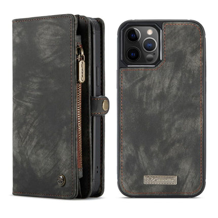 CASEME Apple iPhone 12 Pro Max Vintage Portemonnee Hoesje - Black - Casebump