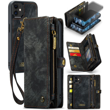 CASEME Apple iPhone 12 Mini Vintage Portemonnee Hoesje - Black - Casebump