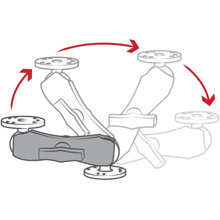 RAM Double Socket Mount Klemarm - RAM-201U (C Size) - Casebump