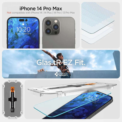 Spigen Glass Apple iPhone 14 Pro Max Met Montage Frame EZ FIT - 2 Pack AGL05202 - Casebump