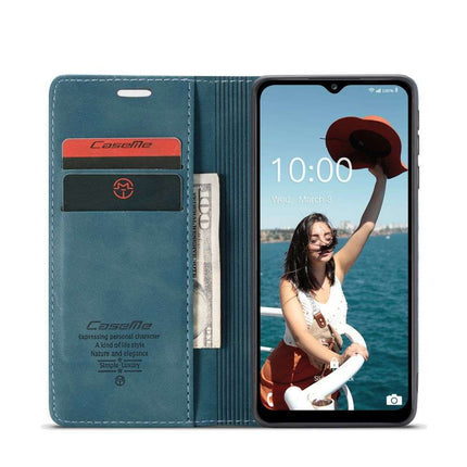 CASEME Samsung Galaxy A12 Retro Wallet Case - Blue - Casebump
