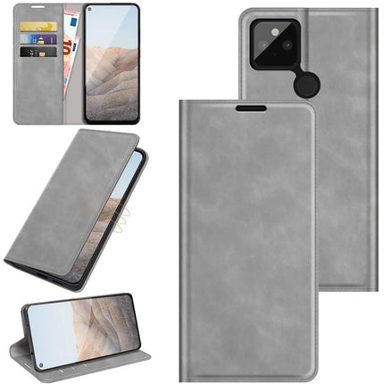 Google Pixel 5a Wallet Case Magnetic - Grey - Casebump