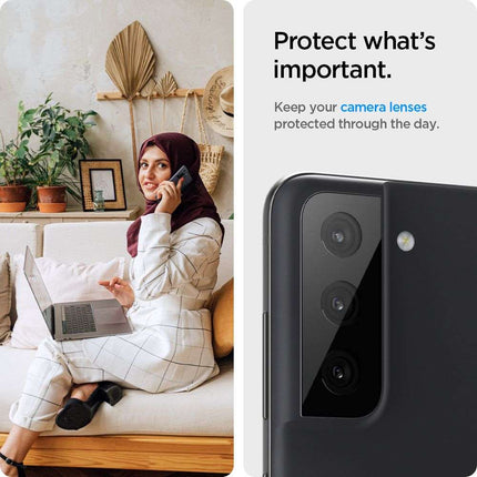 Spigen Camera Lens Glass Protector Samsung Galaxy S21 FE (Black) (2 pack) - Casebump
