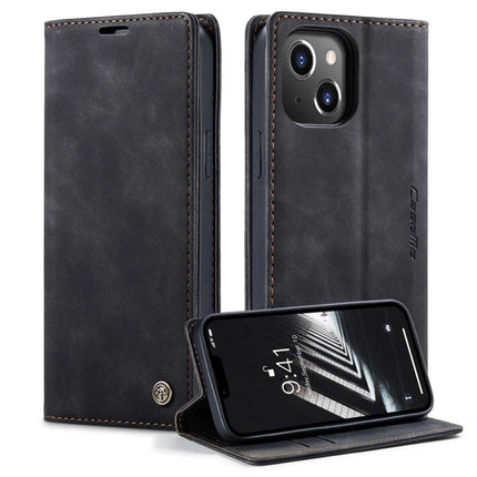 CASEME iPhone 14 Plus Retro Wallet Case - Black - Casebump