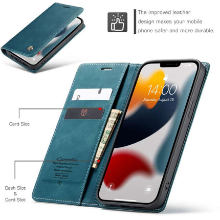 CASEME iPhone 13 Pro Retro Wallet Case - Blue - Casebump