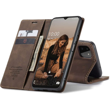CASEME Samsung Galaxy A22 5G Retro Wallet Case - Coffee - Casebump