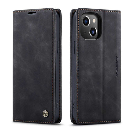 CASEME iPhone 14 Plus Retro Wallet Case - Black - Casebump