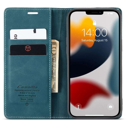 CASEME iPhone 13 Pro Max Retro Wallet Case - Blue - Casebump