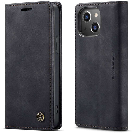 CASEME iPhone 13 Retro Wallet Case - Black - Casebump