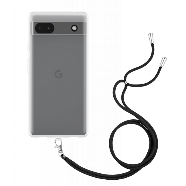 Google Pixel 6a Soft TPU Case with Strap - (Clear) - Casebump