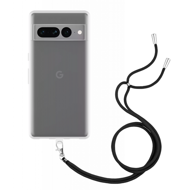 Google Pixel 7 Pro Soft TPU Case with Strap - (Clear) - Casebump