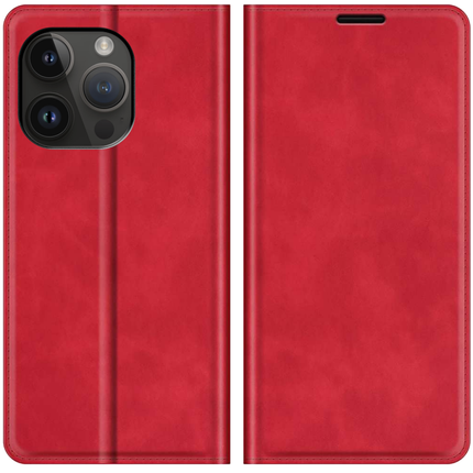 Apple iPhone 14 Pro Wallet Case Magnetic - Red - Casebump