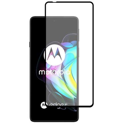 Full Cover Screenprotector Motorola Edge 20 Tempered Glass - black - Casebump