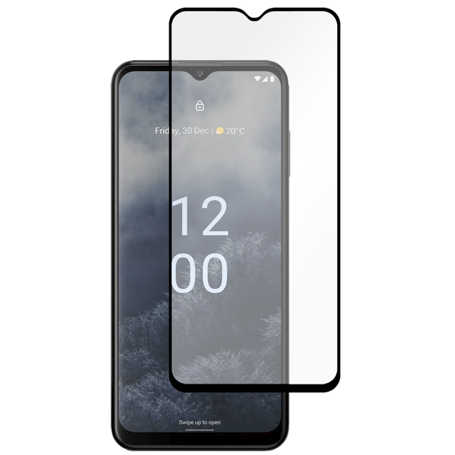 Full Cover Screenprotector Nokia G60 Tempered Glass - black - Casebump