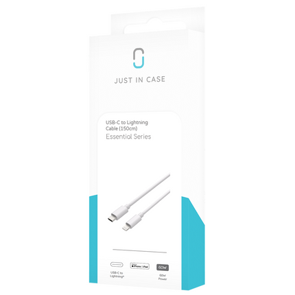 Essential USB-C to Lightning Cable (150cm) - White - Casebump